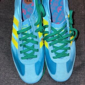 Adidas Multicolor Sneakers with Green Laces